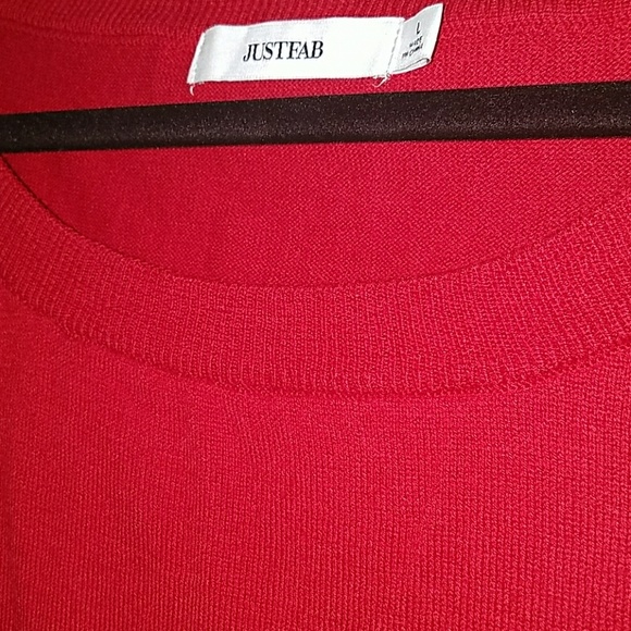 Oversized red boatneck sweater - Picture 4 of 4